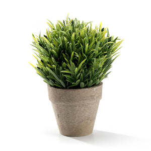 K-Cliffs Mini Realistic Faux Plant Green Grass Tabletop Arrangement with pot