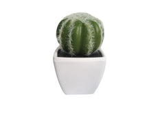 Load image into Gallery viewer, K-Cliffs Artificial Mini Succulent 3&quot; to 5&quot; Green Cactus Plants in White Ceramic Cube Shape Pot 4pcs Set