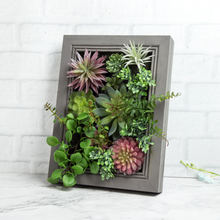 Load image into Gallery viewer, K-Cliffs Hanging Wall Artificial Plants 3D Artificial Succulent Plants Wall Hanging Plants with Rectangle Wooden Frame