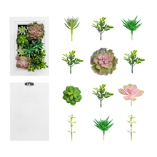 Load image into Gallery viewer, K-Cliffs DIY Kit Artificial Succulent Wall Art , Wood Frame with Realistic Faux Plant, Wall Hanging