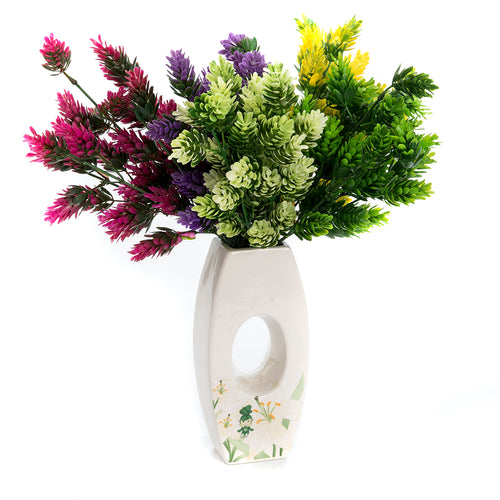 K-Cliffs 5 pcs Multi-color Assorted Flocking Artificial Flowers Bouquets Arrangements, Unpotted