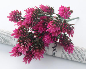 K-Cliffs 5 pcs Multi-color Assorted Flocking Artificial Flowers Bouquets Arrangements, Unpotted