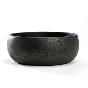 K-Cliffs 8.9 inch Modern Black Round Cement Succulent Planter Pot