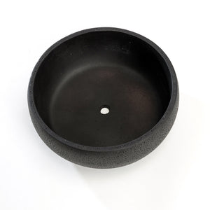 K-Cliffs 8.9 inch Modern Black Round Cement Succulent Planter Pot
