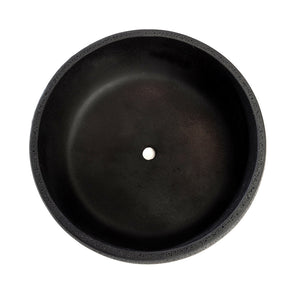 K-Cliffs 8.9 inch Modern Black Round Cement Succulent Planter Pot
