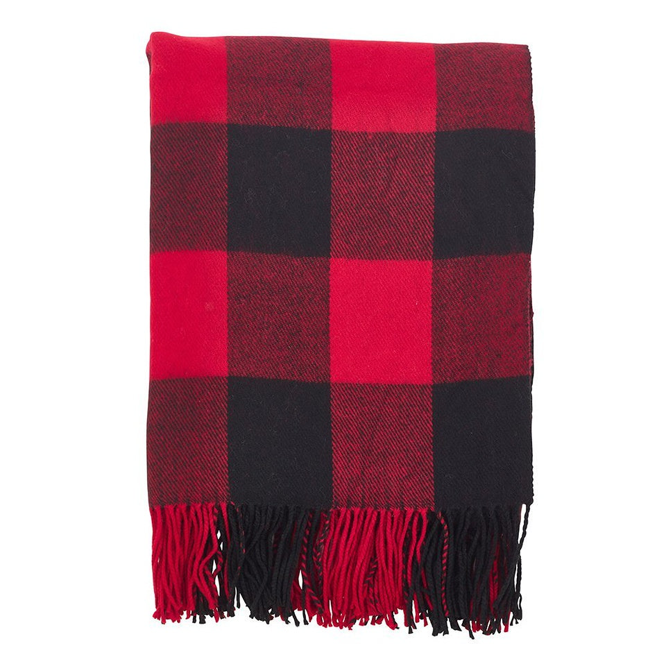 K-Cliffs Buffalo Plaid Checkered Tassel Throw Blanket- Size  50