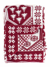 Load image into Gallery viewer, K-Cliffs - Christmas Fair Isle Knitted Throw Blanket 50 x 60 Inch - Red Throw for Holiday