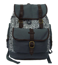 Load image into Gallery viewer, K-Cliffs Printed Cotton Laptop Backpack Canvas Student Bookbag Travel Tablet Daypack with Swirl Pattern Fits 15&quot; Laptops Grey Brown Chevron Paisley Wholesale Bulk Mix Pack