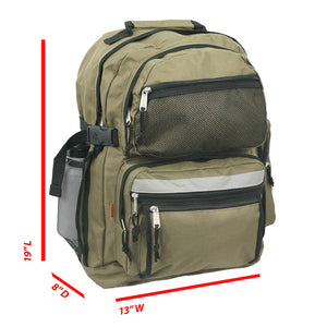 K-Cliffs 19" XLarge School Backpack Reflective w/Water Bottle, Daypack, Travel Bag