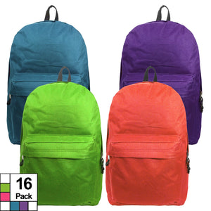 Classic Backpack Wholesale 16 inch Basic Bookbag Bulk School Book Bags 40pcs Lot