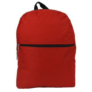 Basic Backpack Simple 17 Inch Promotion Student Bookbag Black Red