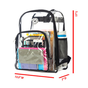 K-Cliffs Heavy Duty Clear Backpack See Through PVC Bookbag Stadium Security Work Bag-CS 20PCS