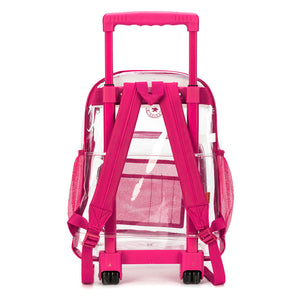 K-Cliffs Rolling Clear School Backpack Heavy Duty See Through with Wheels
