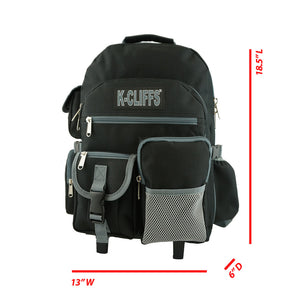 K-Cliffs Deluxe Wheeled Rolling School Backpack Sturdy Wheels