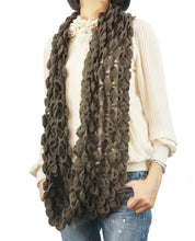 Load image into Gallery viewer, Ruffle Loop Hand Knitted Scarf