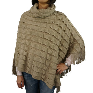 K-Cliffs Knitted Pullover Poncho Cape Sweater