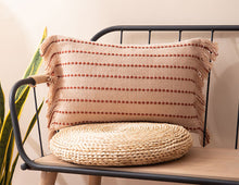 Load image into Gallery viewer, Stitch Line Woven Fringe Cotton Decorative Throw Pillow