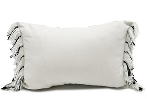 Stitch Line Woven Fringe Cotton Decorative Throw Pillow