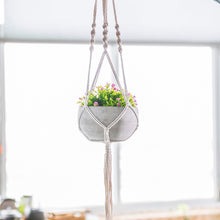 Load image into Gallery viewer, K-Cliffs Hanging Succulent Planter, Cement with Handmade Weave