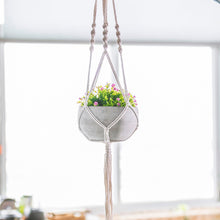 Load image into Gallery viewer, K-Cliffs Home Decor Ceramic Hanging Succulent Pot, with Handmade Weave for Succulants