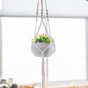 K-Cliffs Hanging Succulent Planter, Cement with Handmade Weave
