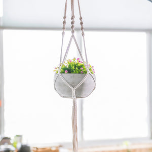 K-Cliffs Home Decor Ceramic Hanging Succulent Pot, with Handmade Weave for Succulants
