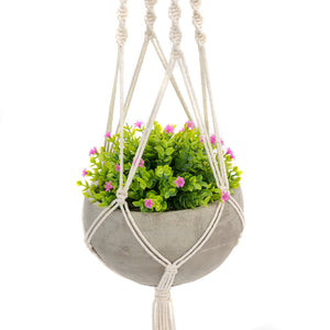 K-Cliffs Home Decor Ceramic Hanging Succulent Pot, with Handmade Weave for Succulants