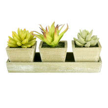 Load image into Gallery viewer, K-Cliffs Faux Rustic Wooden  Succulent Planter Arrangement
