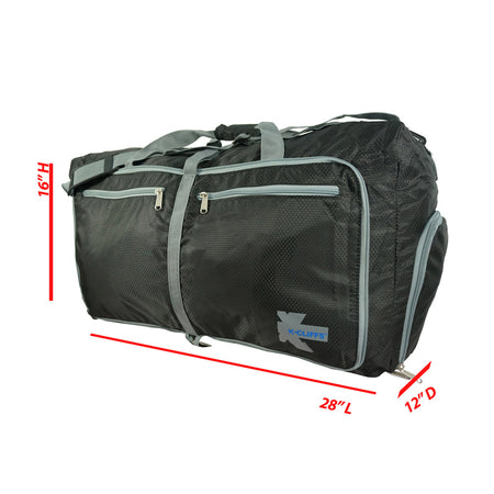 K-cliffs Lightweight Gym Bag Durable Foldable Sport Duffel Travel Bags w/ Separate Shoe Compartment