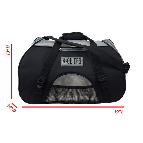 K-Cliffs Soft-Sided Pet Carrier Heavy Duty Comfort Carrier Bag w/ Fleece Bed