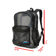 Load image into Gallery viewer, K-Cliffs Heavy Duty Mesh Backpack High Quality See Through Student Bookbag Durable Semi Transparent Net Daypack