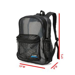 K-Cliffs Heavy Duty Mesh Backpack High Quality See Through Student Bookbag Durable Semi Transparent Net Daypack
