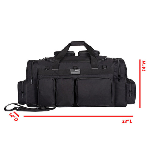 K-Cliffs 30 Inch Large Gun Range Tactical Duffel Bag with US Flag Patch Lockable Zippers