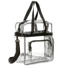 Load image into Gallery viewer, K-Cliffs 12&quot; Clear PVC Lunch Bag Heavy Duty Messenger Tote Stadium Approved Security Check Bag Transparent Shoulder Handbag See Through Work Bag