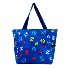 Load image into Gallery viewer, Large Print Patterned Tote Bag w/ Liner for the Beach, Groceries, &amp; School