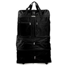 Load image into Gallery viewer, K-Cliffs Multi Tiered Collapsible Expandable Wheeled Travel Cargo Ruffle Bag w/Zippered Pockets