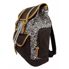 Load image into Gallery viewer, K-Cliffs Printed Cotton Laptop Backpack Canvas Student Bookbag Travel Tablet Daypack with Swirl Pattern Fits 15&quot; Laptops Grey Brown Chevron Paisley Wholesale Bulk Mix Pack
