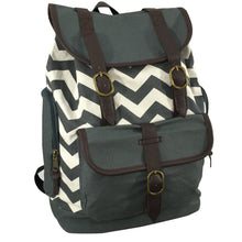 Load image into Gallery viewer, K-Cliffs Printed Cotton Laptop Backpack Canvas Student Bookbag Travel Tablet Daypack with Swirl Pattern Fits 15&quot; Laptops Grey Brown Chevron Paisley Wholesale Bulk Mix Pack