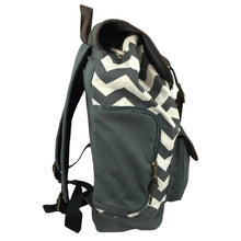 Load image into Gallery viewer, K-Cliffs Printed Cotton Laptop Backpack Canvas Student Bookbag Travel Tablet Daypack with Swirl Pattern Fits 15&quot; Laptops Grey Brown Chevron Paisley Wholesale Bulk Mix Pack