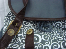 Load image into Gallery viewer, K-Cliffs Printed Cotton Laptop Backpack Canvas Student Bookbag Travel Tablet Daypack with Swirl Pattern Fits 15&quot; Laptops Grey Brown Chevron Paisley Wholesale Bulk Mix Pack