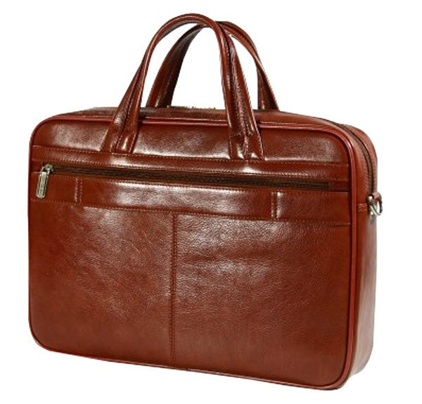 K-Cliffs Deluxe Leather Briefcase Business Portfolio Fit Laptop, Brown